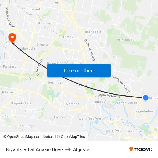 Bryants Rd at Anakie Drive to Algester map
