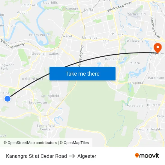 Kanangra St at Cedar Road to Algester map