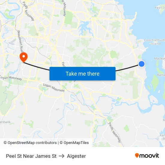 Peel St Near James St to Algester map
