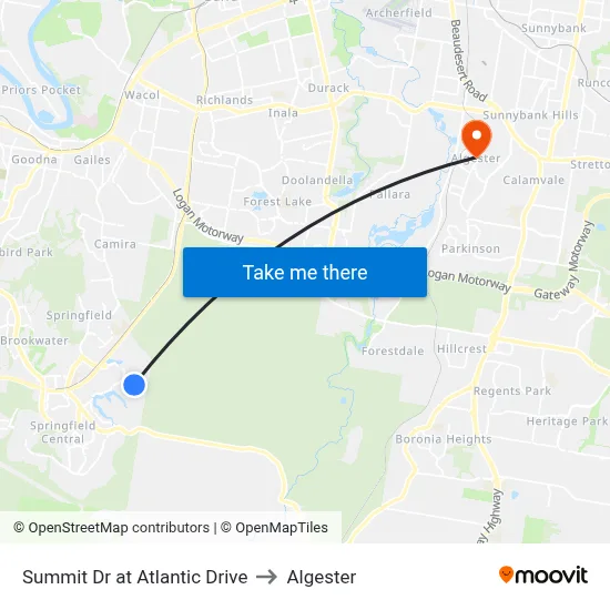 Summit Dr at Atlantic Drive to Algester map
