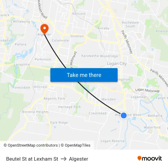 Beutel St at Lexham St to Algester map