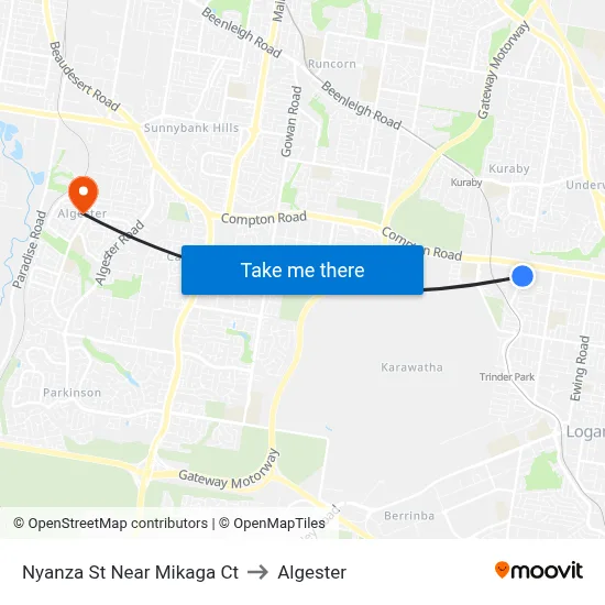 Nyanza St Near Mikaga Ct to Algester map
