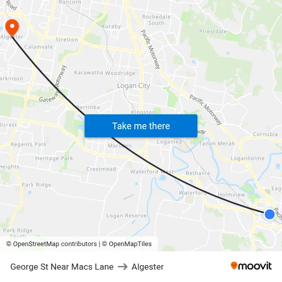 George St Near Macs Lane to Algester map