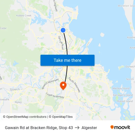 Gawain Rd at Bracken Ridge, Stop 43 to Algester map