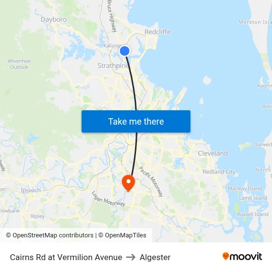 Cairns Rd at Vermilion Avenue to Algester map