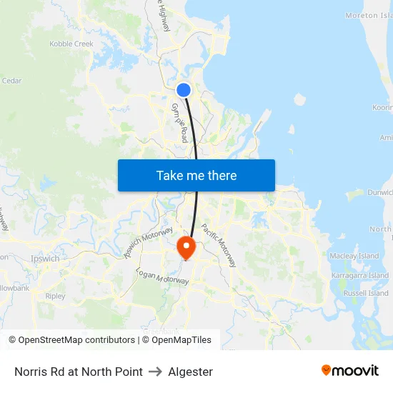 Norris Rd at North Point to Algester map