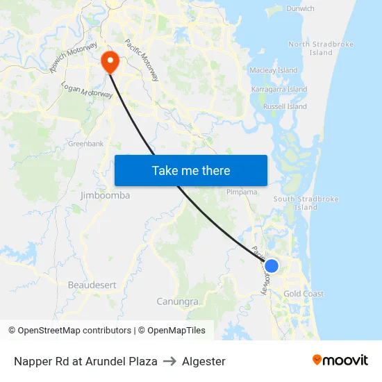Napper Rd at Arundel Plaza to Algester map