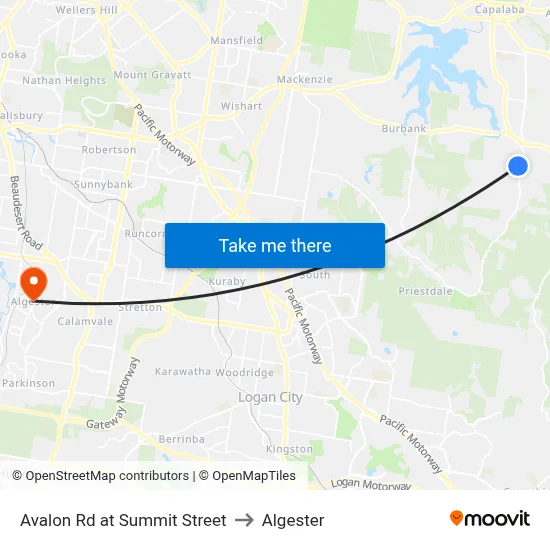 Avalon Rd at Summit Street to Algester map