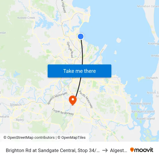 Brighton Rd at Sandgate Central, Stop 34/33 to Algester map