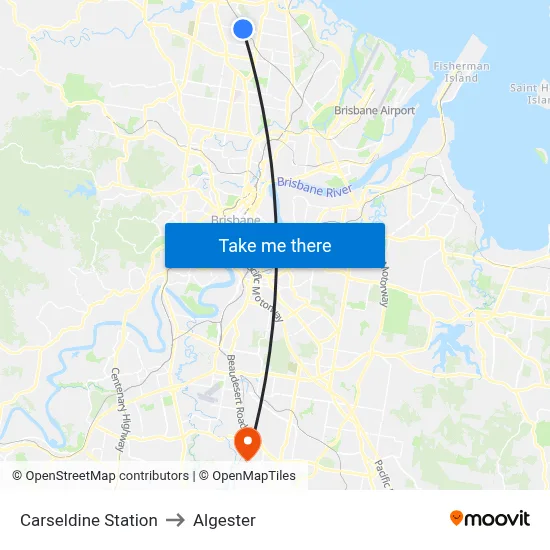Carseldine Station to Algester map
