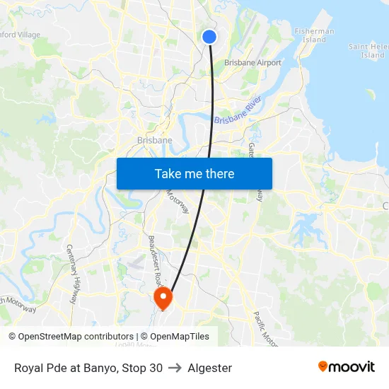 Royal Pde at Banyo, Stop 30 to Algester map