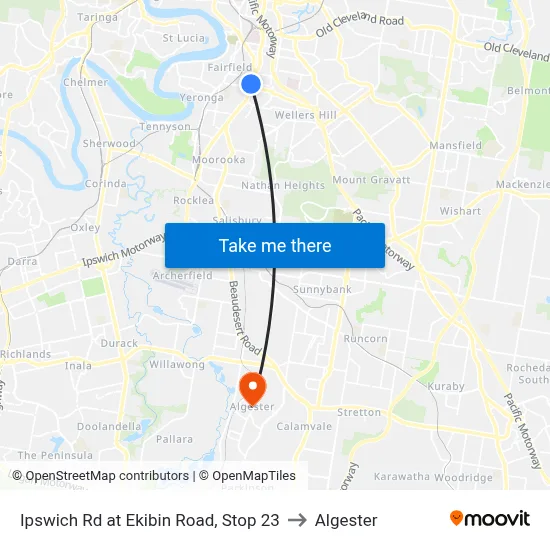 Ipswich Rd at Ekibin Road, Stop 23 to Algester map