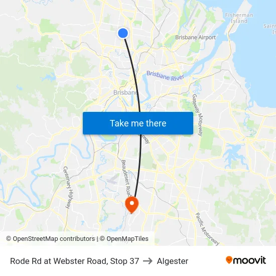 Rode Rd at Webster Road, Stop 37 to Algester map