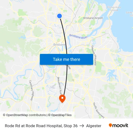Rode Rd at Rode Road Hospital, Stop 36 to Algester map