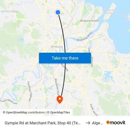 Gympie Rd at Marchant Park, Stop 40 (Temp Closure) to Algester map