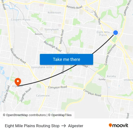 Eight Mile Plains Routing Stop to Algester map
