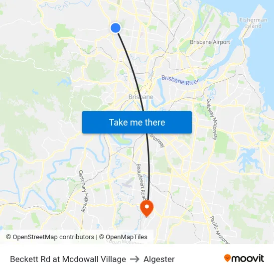 Beckett Rd at Mcdowall Village to Algester map