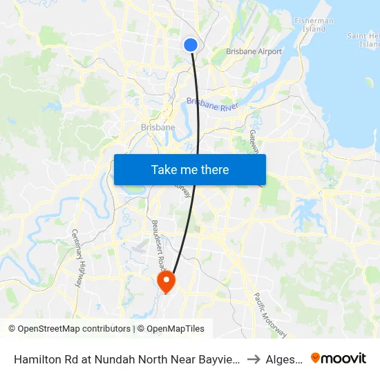 Hamilton Rd at Nundah North Near Bayview Tce to Algester map