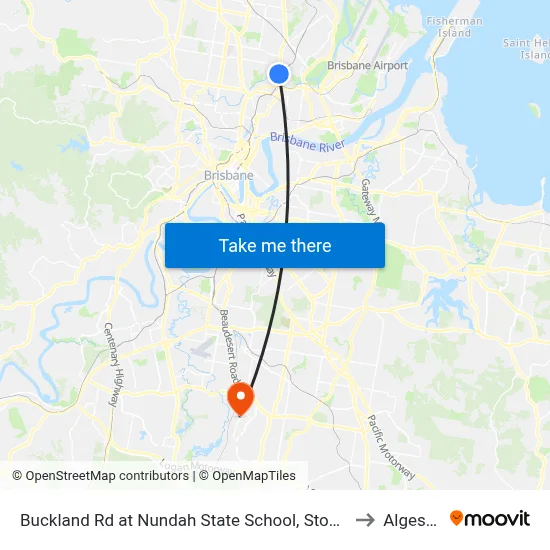 Buckland Rd at Nundah State School, Stop 38a to Algester map