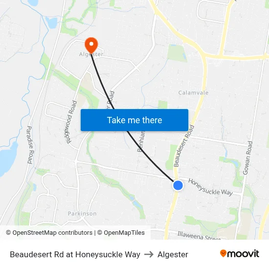 Beaudesert Rd at Honeysuckle Way to Algester map