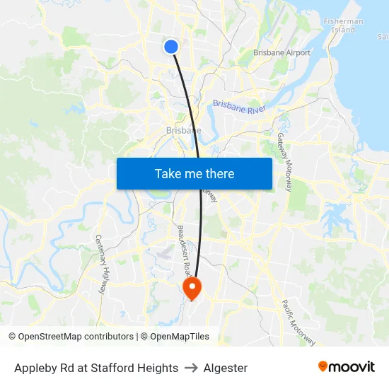 Appleby Rd at Stafford Heights to Algester map