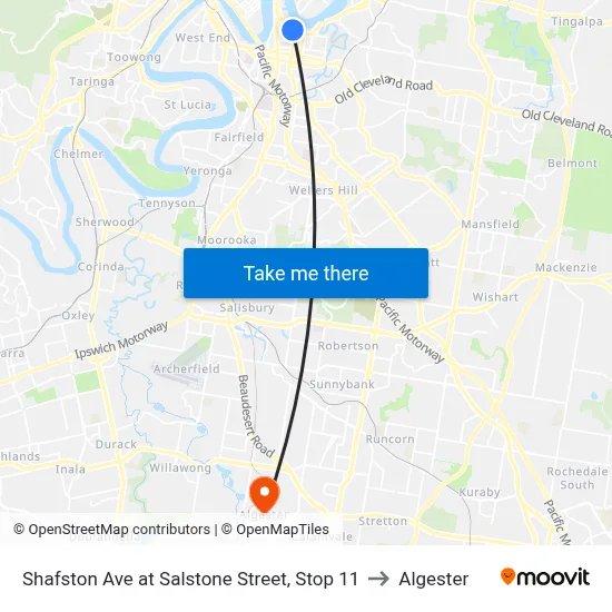 Shafston Ave at Salstone Street, Stop 11 to Algester map
