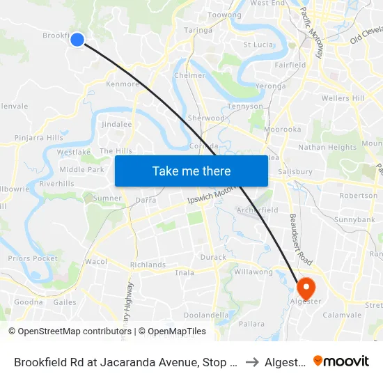 Brookfield Rd at Jacaranda Avenue, Stop 43 to Algester map