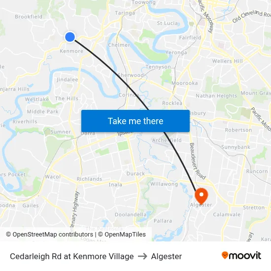 Cedarleigh Rd at Kenmore Village to Algester map