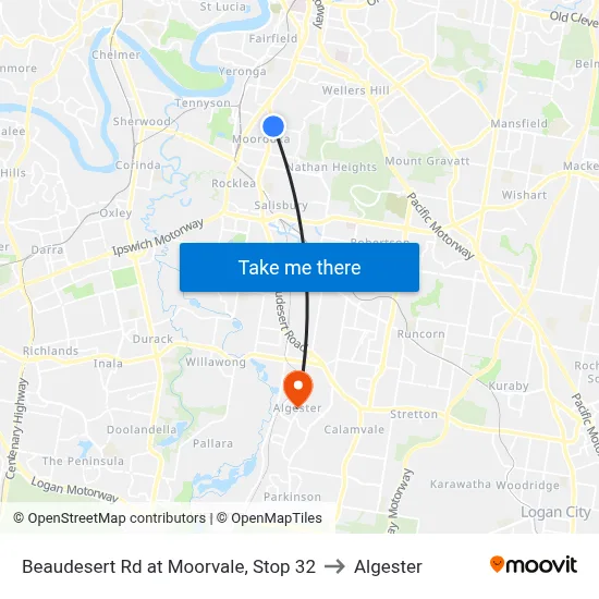 Beaudesert Rd at Moorvale, Stop 32 to Algester map