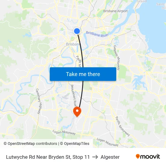 Lutwyche Rd Near Bryden St, Stop 11 to Algester map