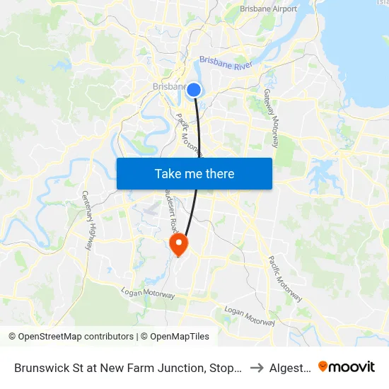 Brunswick St at New Farm Junction, Stop 14 to Algester map