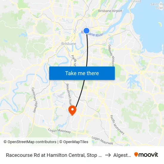 Racecourse Rd at Hamilton Central, Stop 20 to Algester map