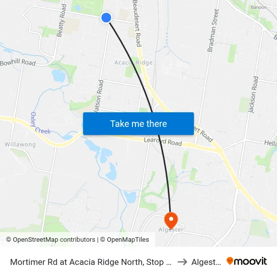 Mortimer Rd at Acacia Ridge North, Stop 59 to Algester map
