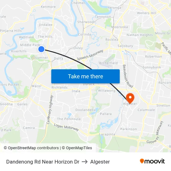 Dandenong Rd Near Horizon Dr to Algester map