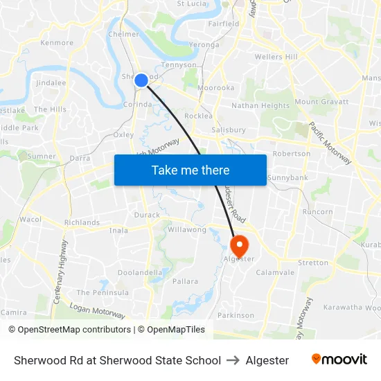 Sherwood Rd at Sherwood State School to Algester map