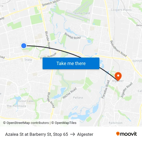 Azalea St at Barberry St, Stop 65 to Algester map
