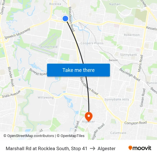 Marshall Rd at Rocklea South, Stop 41 to Algester map