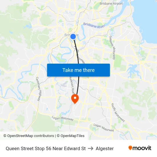Queen Street Stop 56 Near Edward St to Algester map