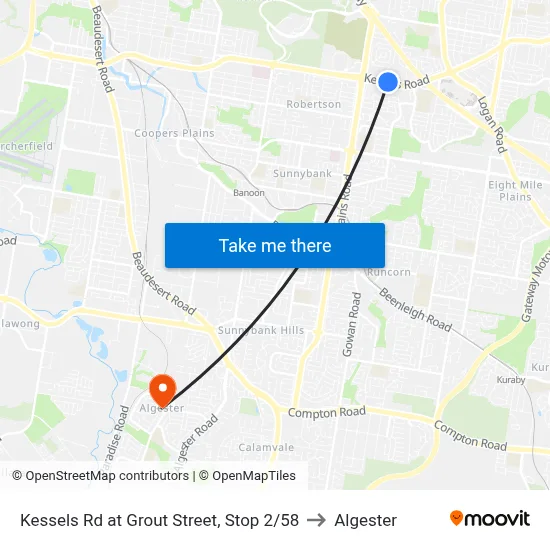 Kessels Rd at Grout Street, Stop 2/58 to Algester map