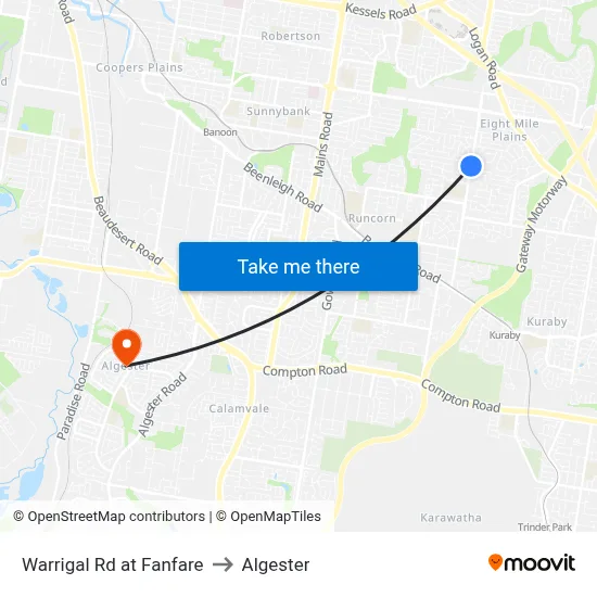 Warrigal Rd at Fanfare to Algester map