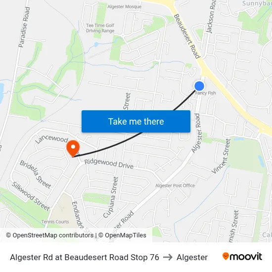 Algester Rd at Beaudesert Road Stop 76 to Algester map