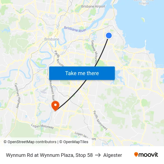 Wynnum Rd at Wynnum Plaza, Stop 58 to Algester map