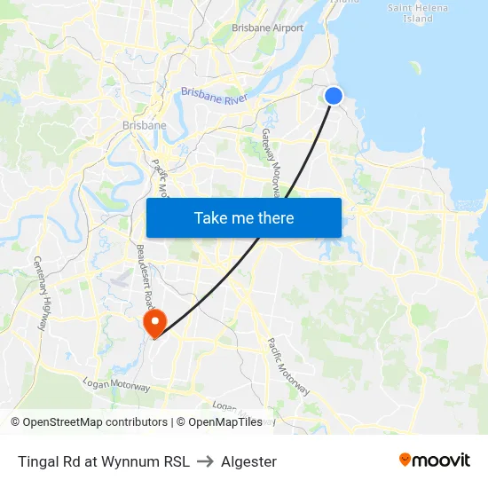Tingal Rd at Wynnum RSL to Algester map