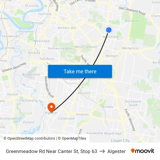 Greenmeadow Rd Near Canter St, Stop 63 to Algester map