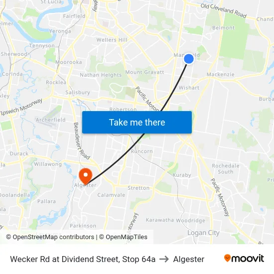 Wecker Rd at Dividend Street, Stop 64a to Algester map
