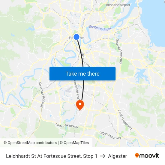Leichhardt St At Fortescue Street, Stop 1 to Algester map
