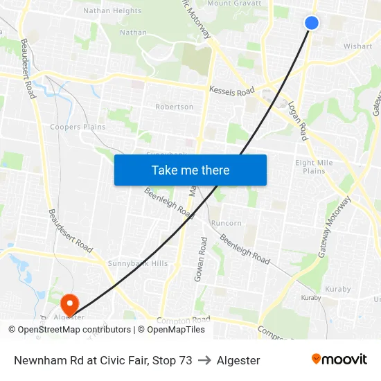 Newnham Rd at Civic Fair, Stop 73 to Algester map