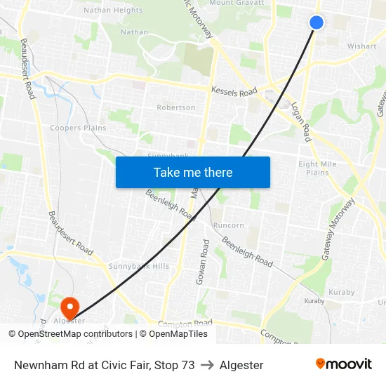 Newnham Rd at Civic Fair, Stop 73 to Algester map