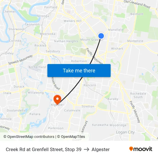 Creek Rd at Grenfell Street, Stop 39 to Algester map