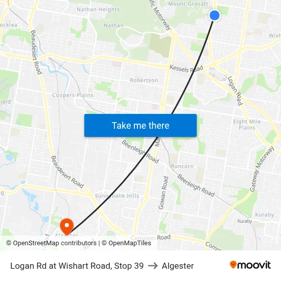 Logan Rd at Wishart Road, Stop 39 to Algester map